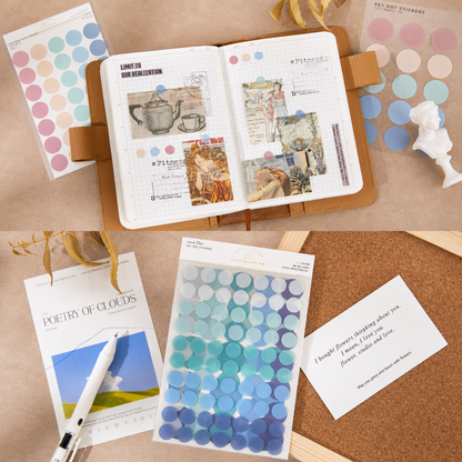MISSTIME PET Dot Stickers Set (120 Pcs) by MISSTIME - detail view for scrapbook decoration | Lumiyear