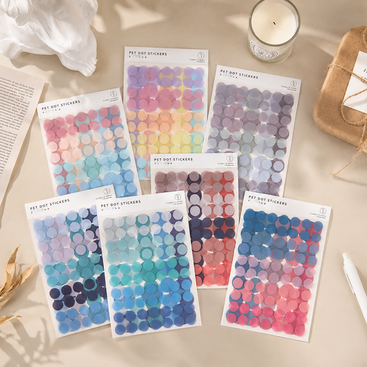 MISSTIME PET Dot Stickers Set (120 Pcs) by MISSTIME - main product view for scrapbook decoration | Lumiyear