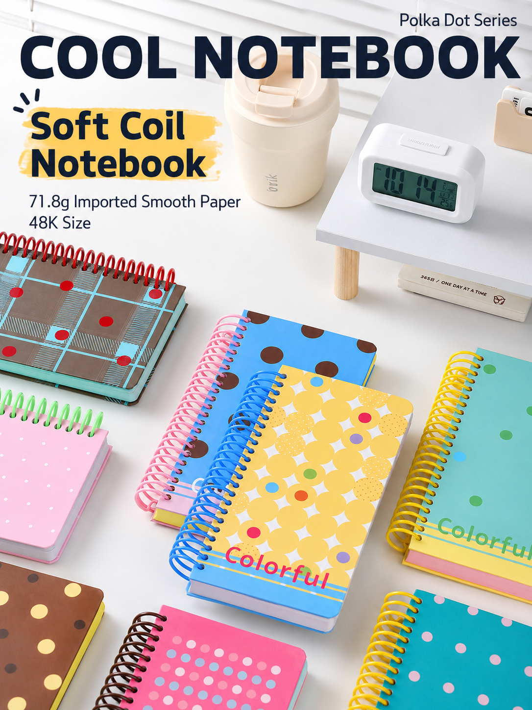 "Polka Dot Series" Soft Spiral Notebook