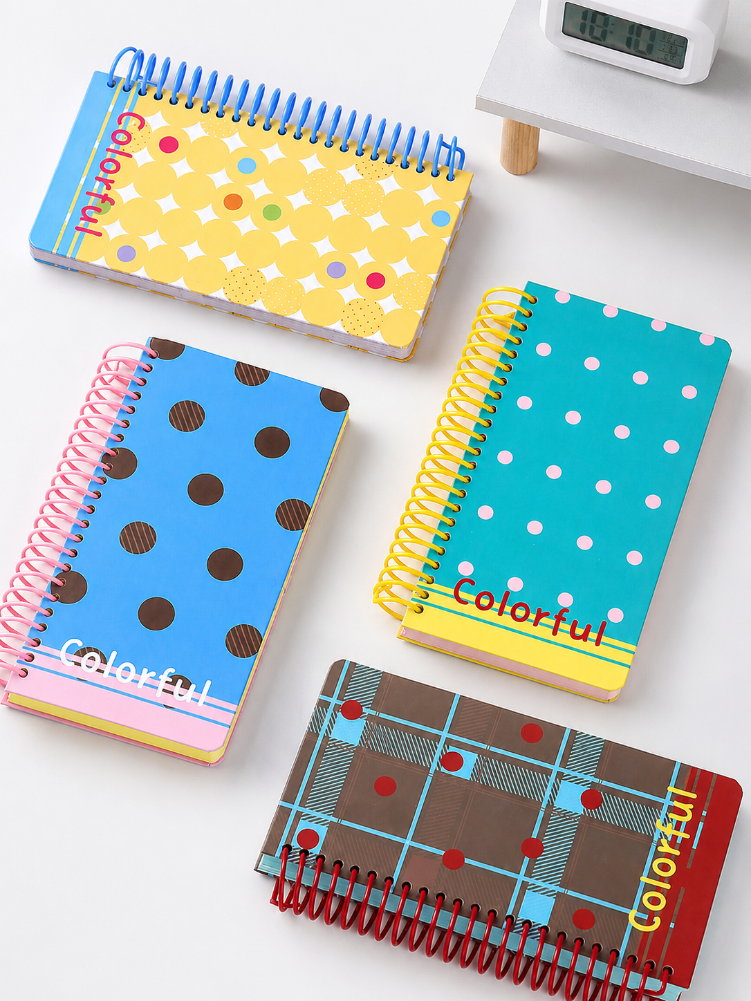 "Polka Dot Series" Soft Spiral Notebook by inrik - color option view for journaling notebook | Lumiyear