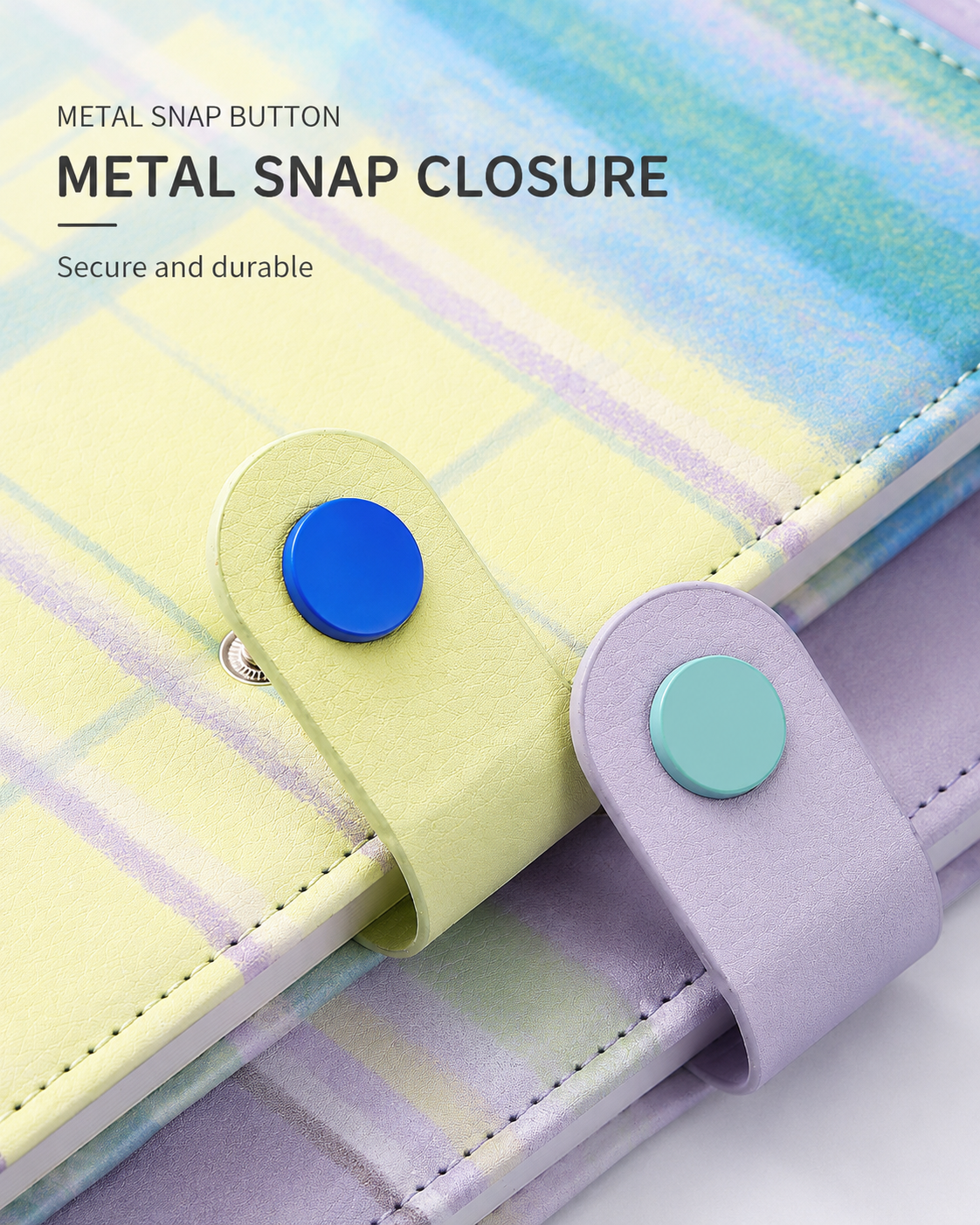 "Plaid Series" B5 Snap-Closure PU Leather Notebook