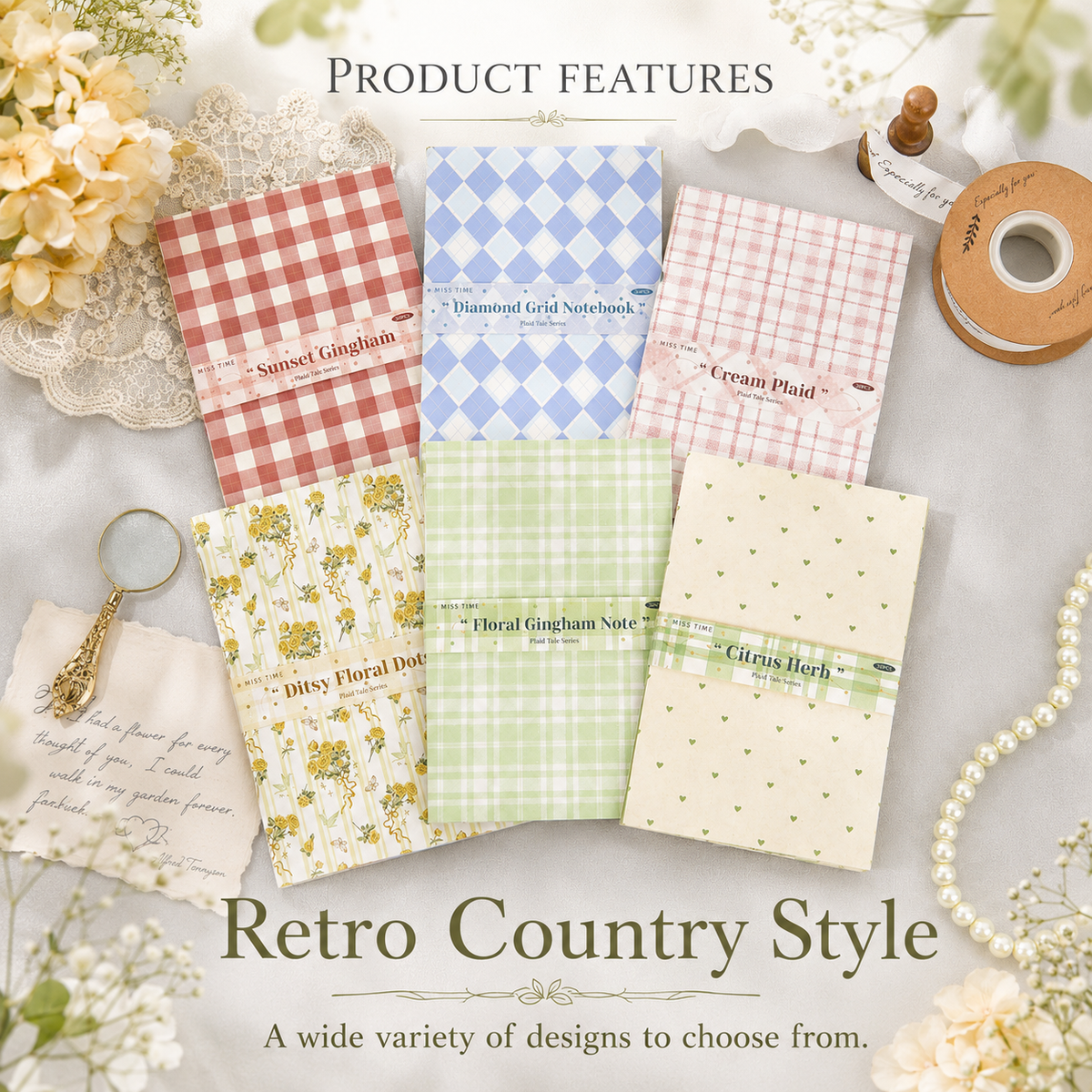 Checkered Tale Series Craft Paper (30 Sheets) by mr.paper - packaging view for scrapbook decoration | Lumiyear