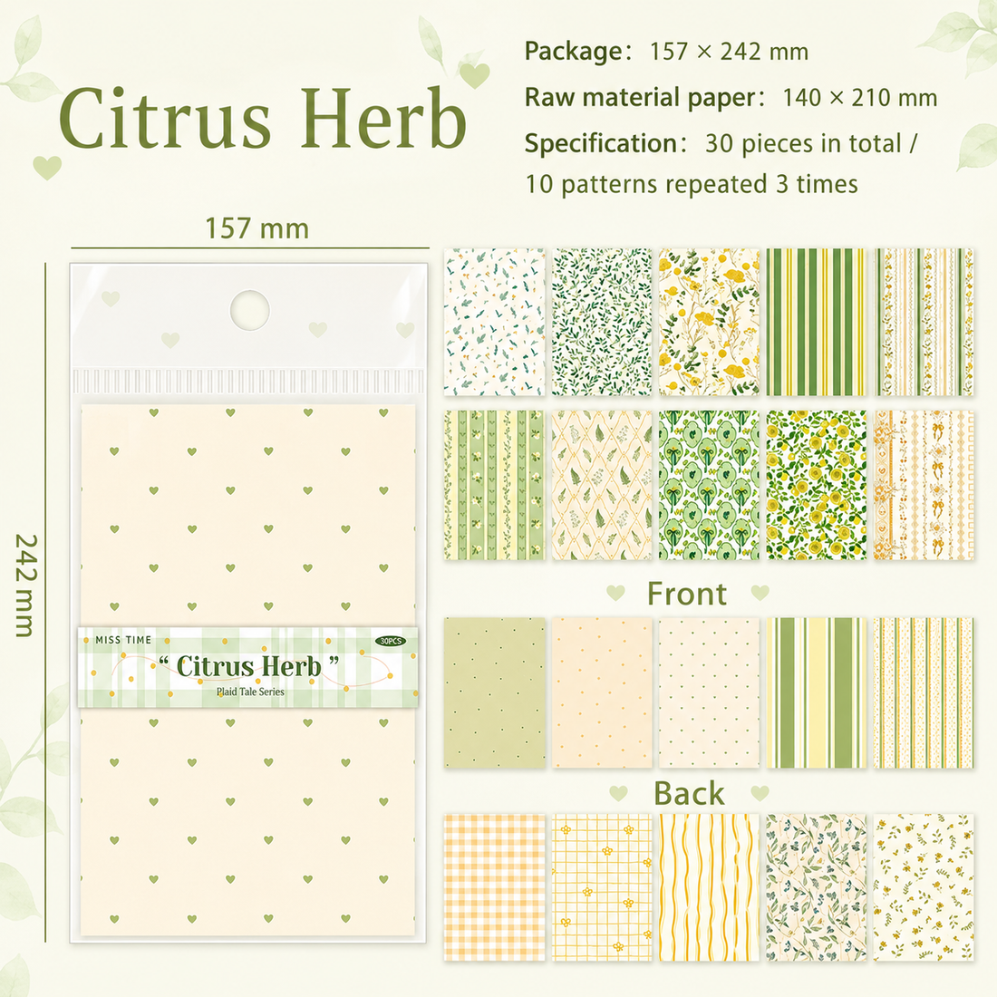 Checkered Tale Series Craft Paper (30 Sheets) by mr.paper - color option view for scrapbook decoration | Lumiyear