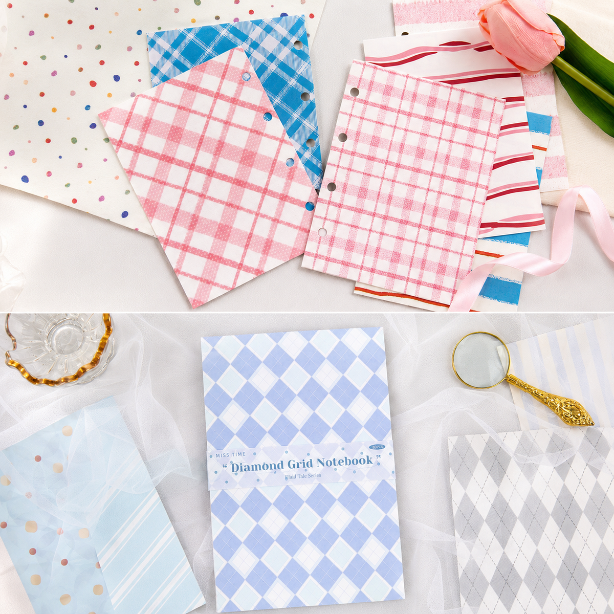 Checkered Tale Series Craft Paper (30 Sheets) by mr.paper - color option view for scrapbook decoration | Lumiyear