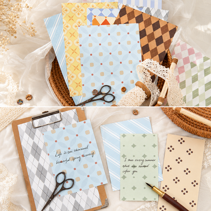 Checkered Tale Series Craft Paper (30 Sheets) by mr.paper - color option view for scrapbook decoration | Lumiyear