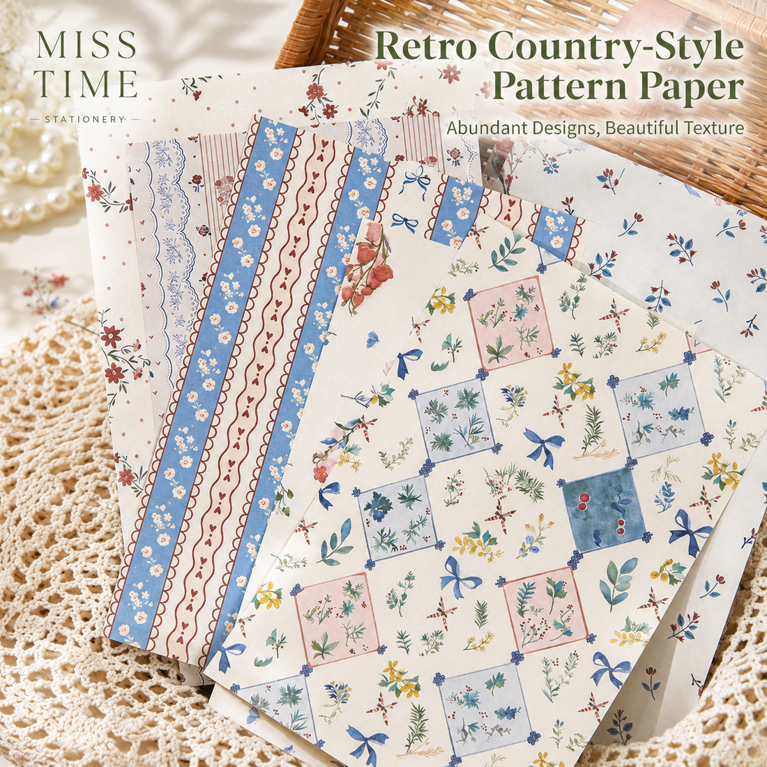 Checkered Tale Series Craft Paper (30 Sheets) by mr.paper - inside detail for scrapbook decoration | Lumiyear