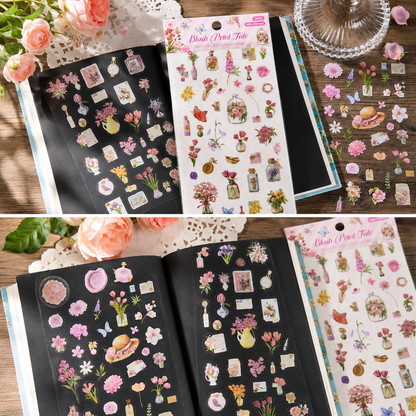 Wandering Blossom PET Floral Sticker Pack (3 Sheets) by MISSTIME - packaging view for scrapbook decoration | Lumiyear