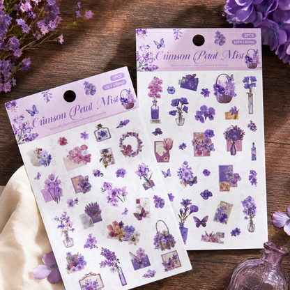Wandering Blossom PET Floral Sticker Pack (3 Sheets) by MISSTIME - main product view for scrapbook decoration | Lumiyear