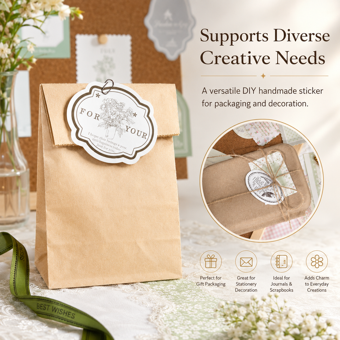 MISSTIME Floral Rhyme Poetry Vintage Material Paper by MISSTIME - color option view for scrapbook decoration | Lumiyear