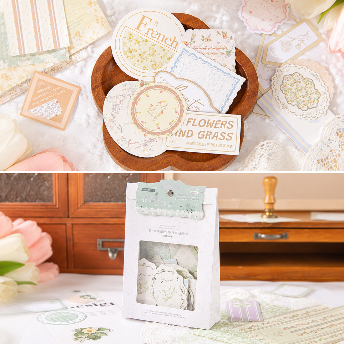 MISSTIME Floral Rhyme Poetry Vintage Material Paper by MISSTIME - color option view for scrapbook decoration | Lumiyear