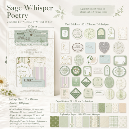 MISSTIME Floral Rhyme Poetry Vintage Material by MISSTIME - lifestyle stationery view for scrapbook decoration | Lumiyear