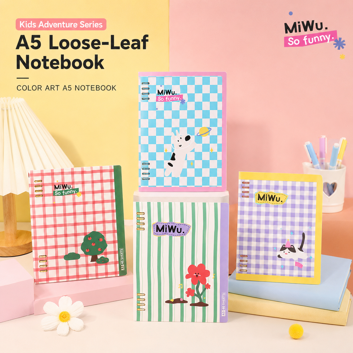 "Color Art" A5 Flexible Loose-Leaf Notebook by ledai - main product view for journaling notebook | Lumiyear
