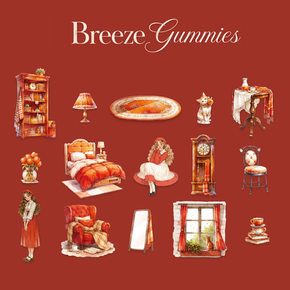 "Romantic Whisper" Series Large Silhouette Sticker Pack