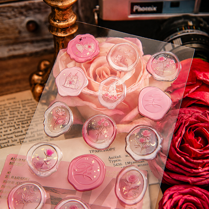 In the Name of Rose 3D Epoxy Wax Seal Stickers by mr.paper - color option view for scrapbook decoration | Lumiyear