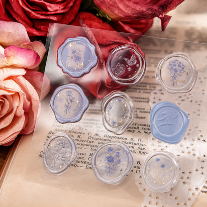In the Name of Rose 3D Epoxy Wax Seal Stickers by mr.paper - color option view for scrapbook decoration | Lumiyear