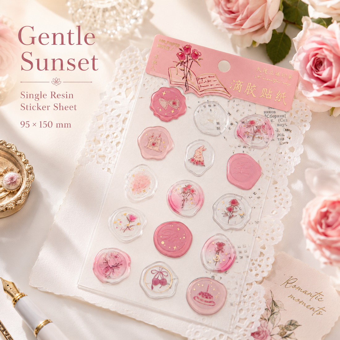 In the Name of Rose 3D Epoxy Wax Seal Stickers by mr.paper - packaging view for scrapbook decoration | Lumiyear