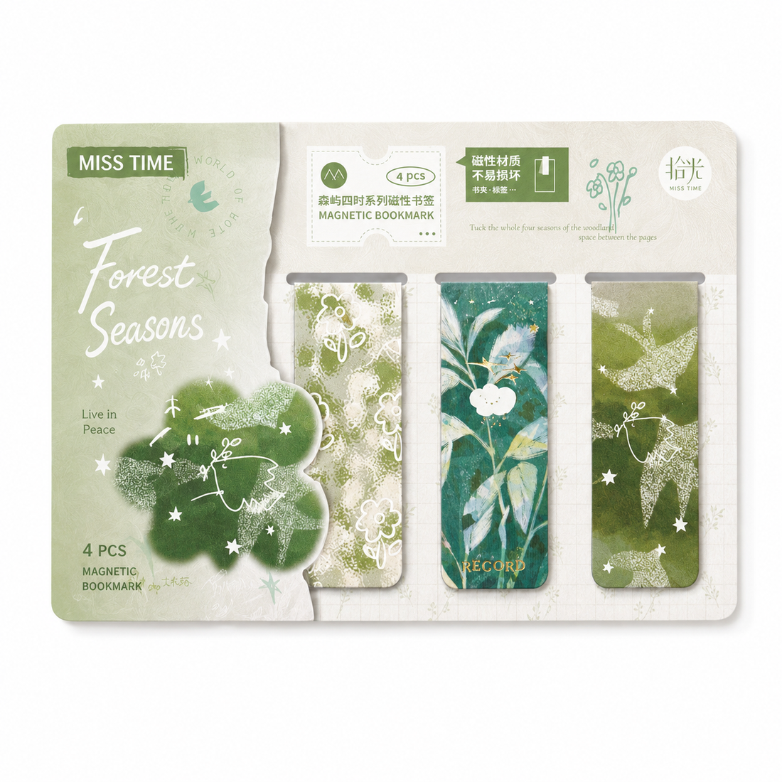 Vintage Floral Magnetic Bookmark Set (4 Pcs)
