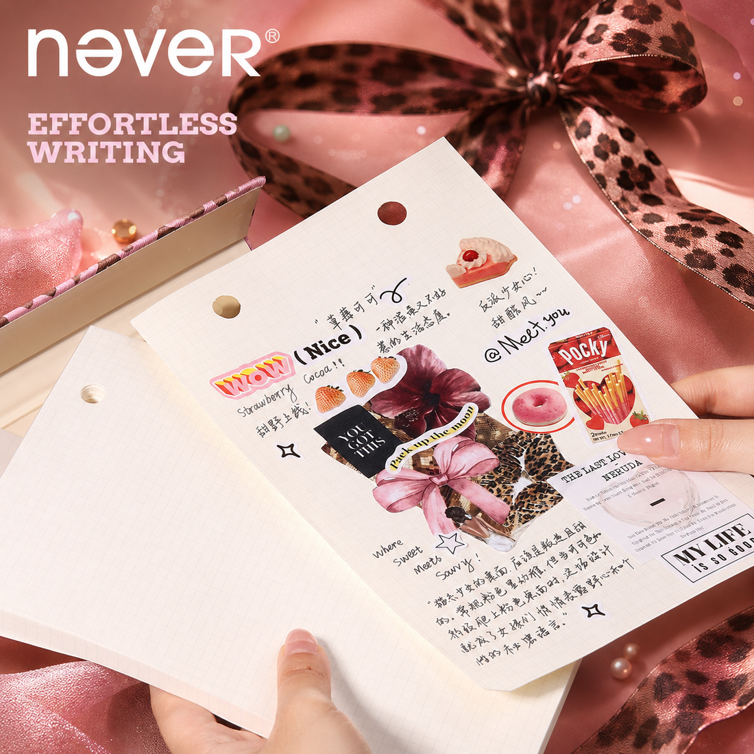 A5 Magnetic Clipboard Notepad Set Leopard Series by never - lifestyle stationery view for aesthetic stationery | Lumiyear