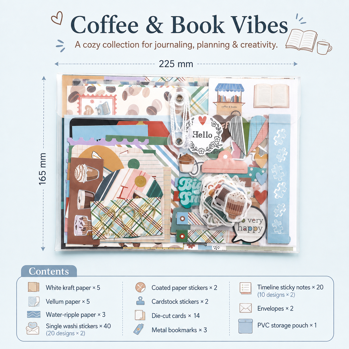 SIMNO Scrapbook Journal Kit (97-Piece Set)