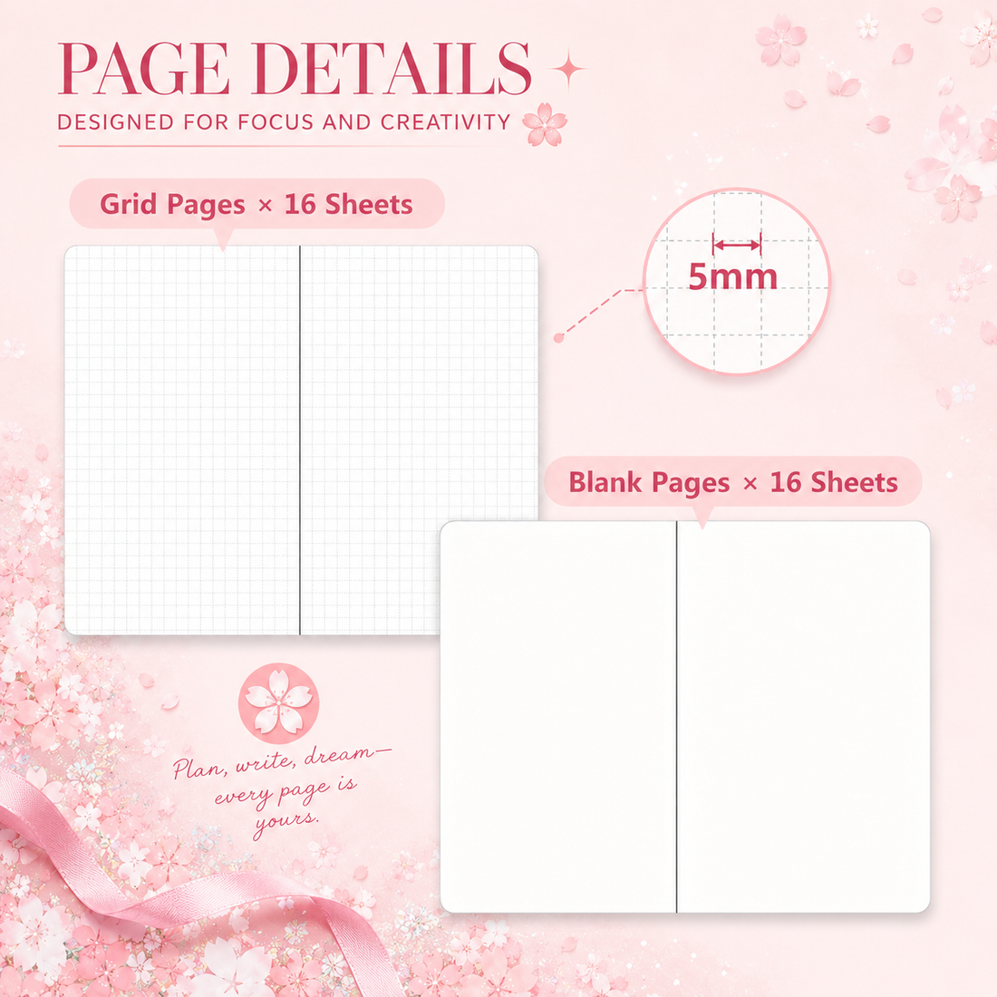 Sakura Spring Liquid Glitter Journal & Gel Pen Gift Set by never - color option view for stationery gift set | Lumiyear