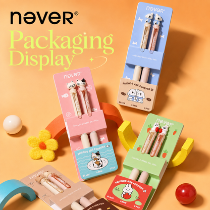 Snuggle Press Cute Animal Gel Pen Set (2 Pcs) by never - color option view for journaling writing tool | Lumiyear