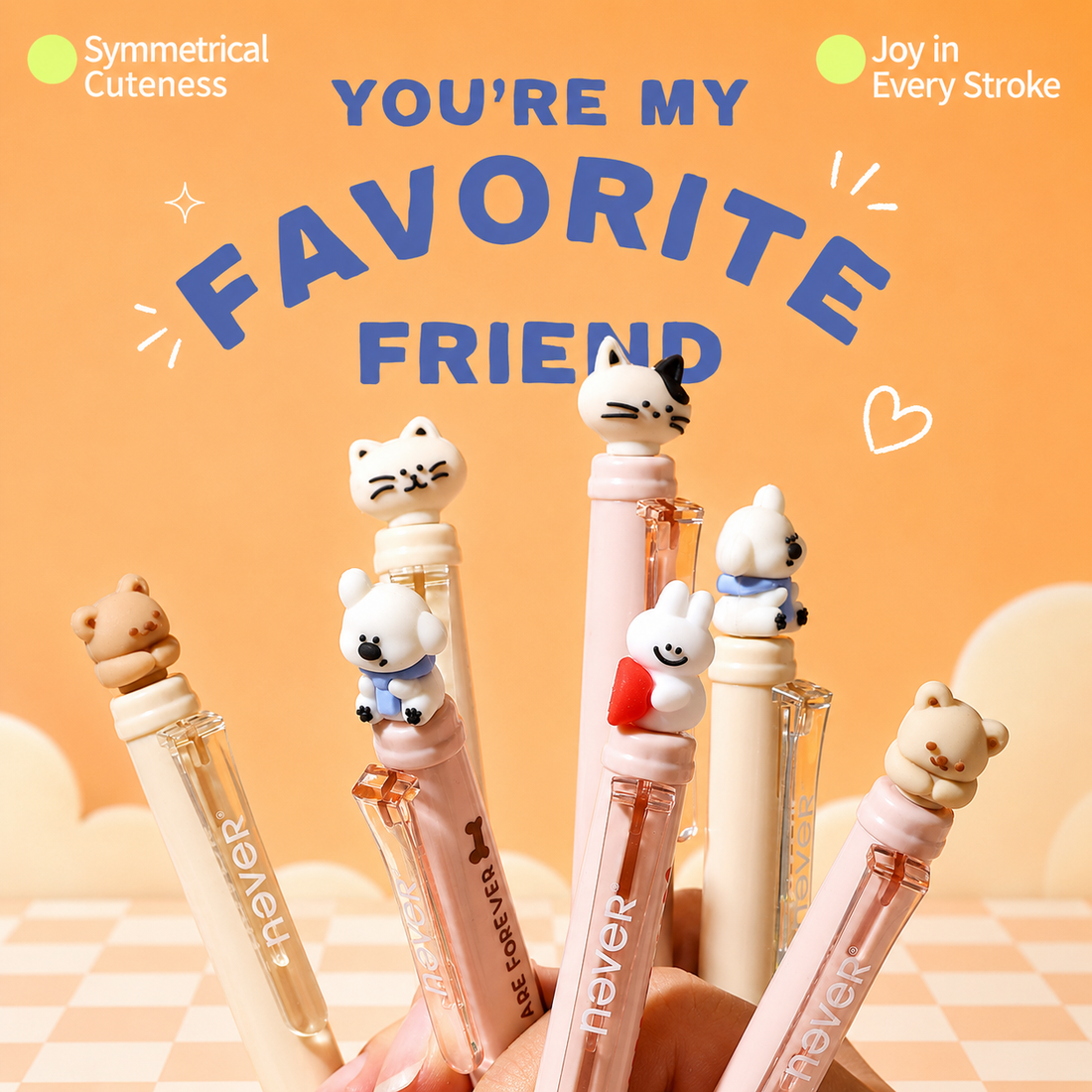 Snuggle Press Cute Animal Gel Pen Set (2 Pcs) by never - color option view for journaling writing tool | Lumiyear