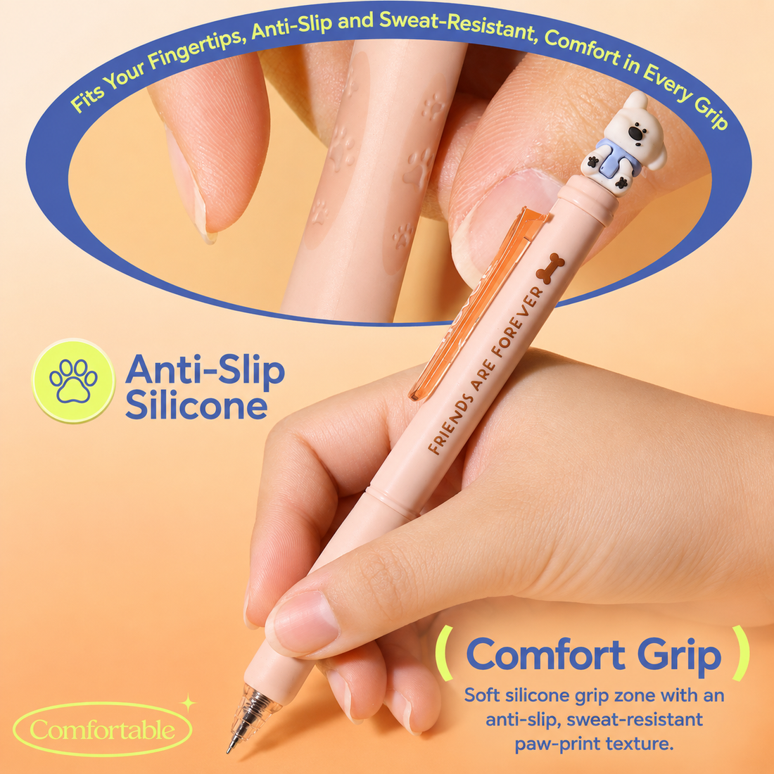 Snuggle Press Cute Animal Gel Pen Set (2 Pcs) by never - color option view for journaling writing tool | Lumiyear