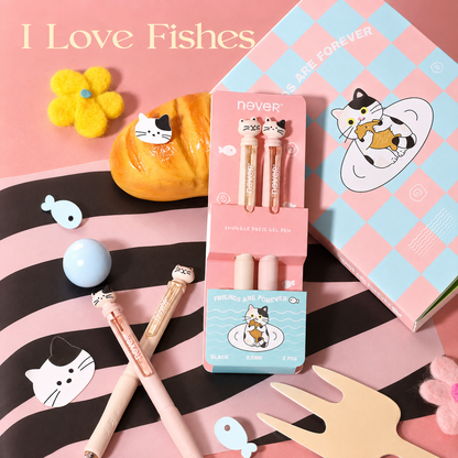 Snuggle Press Cute Animal Gel Pen Set (2 Pcs) by never - color option view for journaling writing tool | Lumiyear