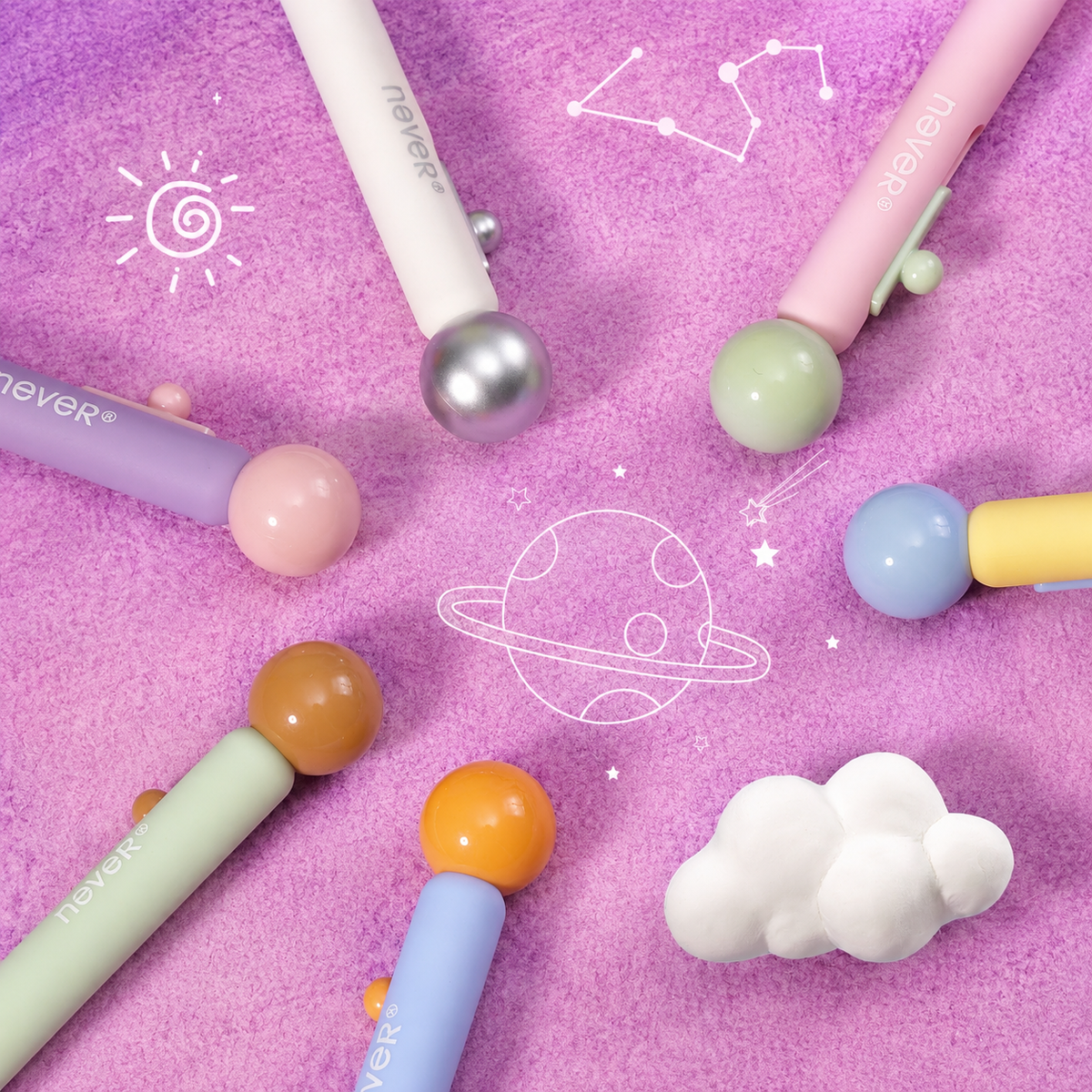 Planet Gel Pen Galaxy Candy Series by never - color option view for journaling writing tool | Lumiyear