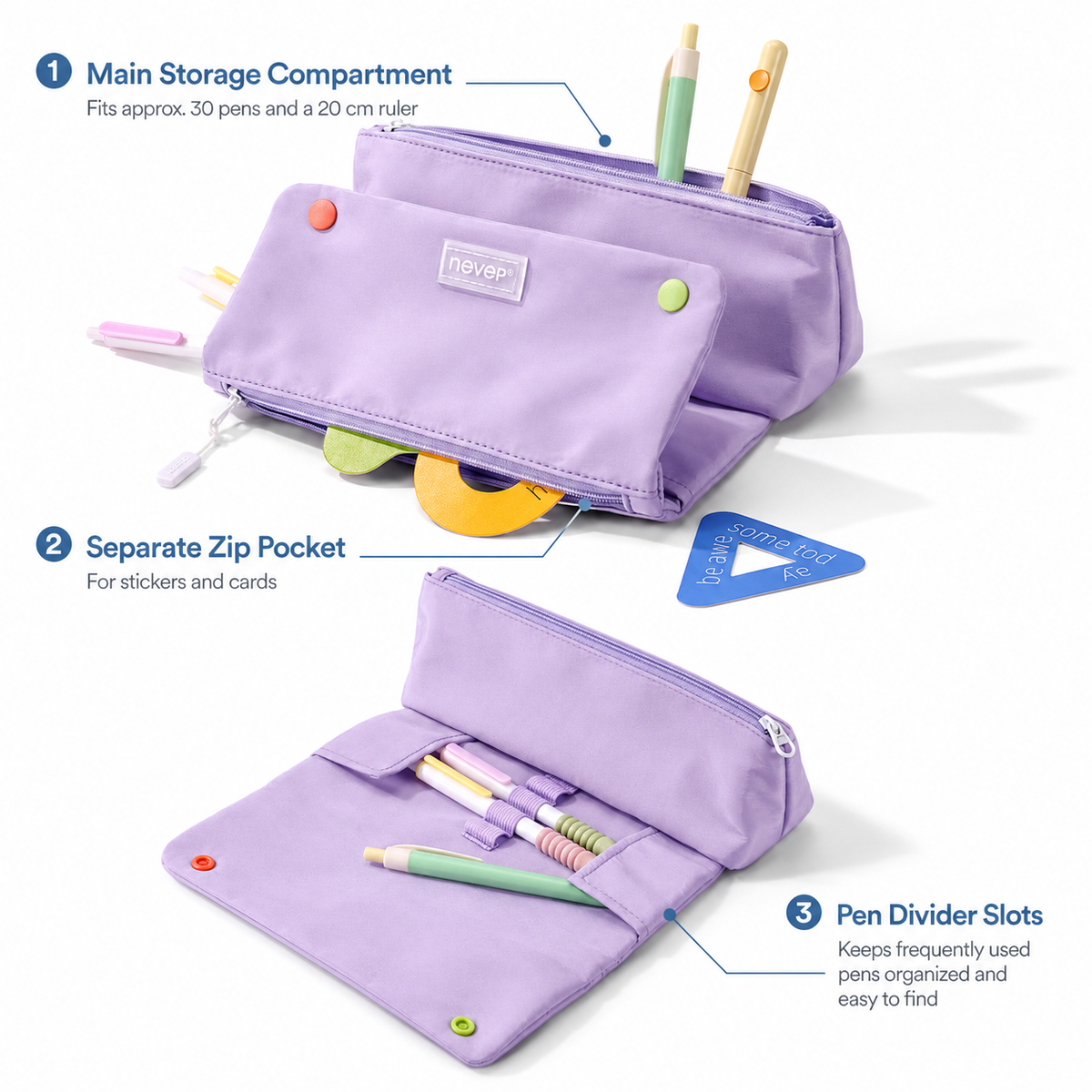 Roll Pencil Case Multi-Layer Washable Pen Pouch by never - color option view for journaling writing tool | Lumiyear