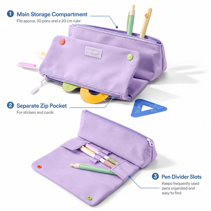 Roll Pencil Case Multi-Layer Washable Pen Pouch by never - color option view for journaling writing tool | Lumiyear