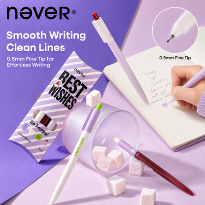 Taro Pie Color-Block Gel Pen Set (3 Pcs) by never - inside detail for journaling writing tool | Lumiyear