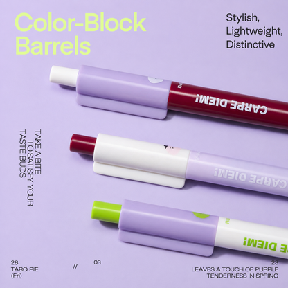 Taro Pie Color-Block Gel Pen Set (3 Pcs) by never - color option view for journaling writing tool | Lumiyear