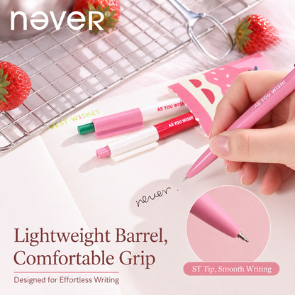 Strawberry Pie Color-Block Gel Pen Set (3 Pcs) by never - inside detail for journaling writing tool | Lumiyear
