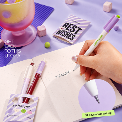 Taro Pie Color-Block Gel Pen Set (3 Pcs) by never - color option view for journaling writing tool | Lumiyear