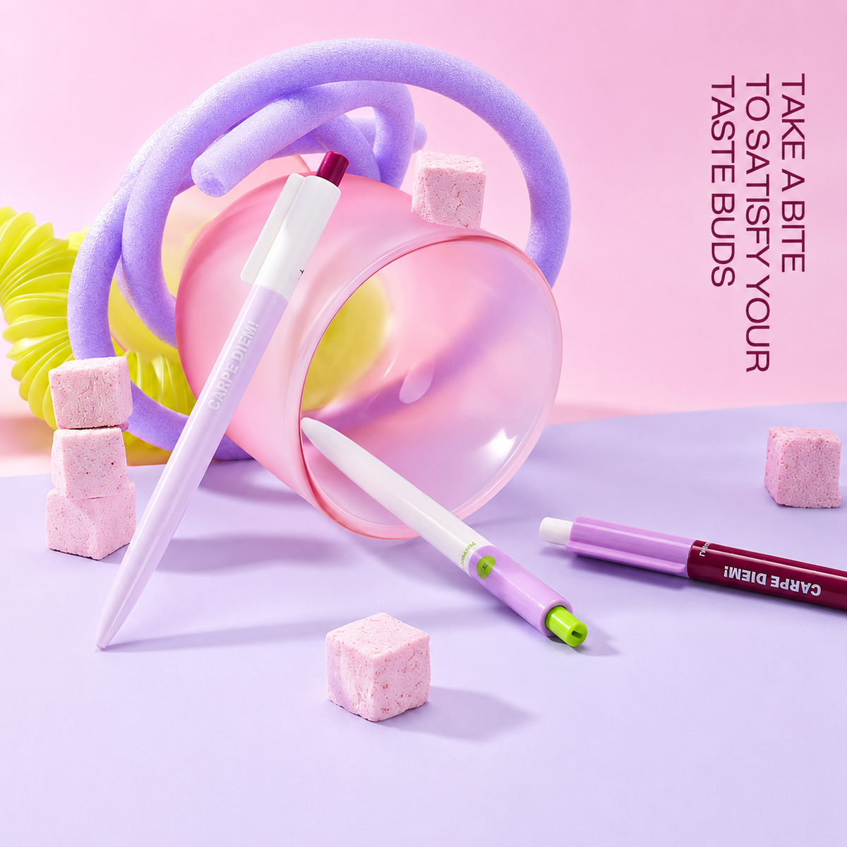 Taro Pie Color-Block Gel Pen Set (3 Pcs) by never - color option view for journaling writing tool | Lumiyear