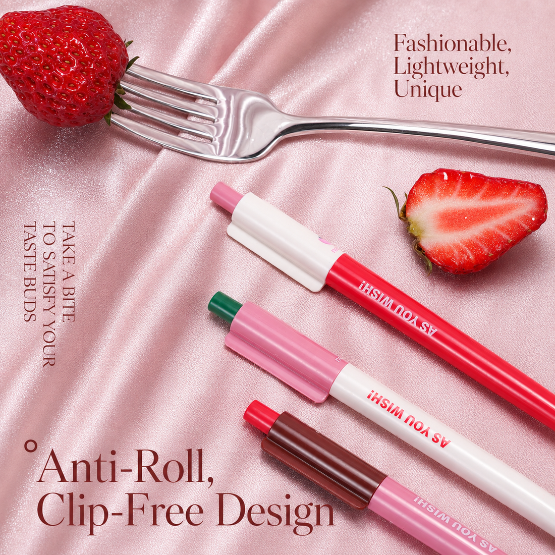 Strawberry Pie Color-Block Gel Pen Set (3 Pcs) by never - color option view for journaling writing tool | Lumiyear