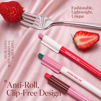 Strawberry Pie Color-Block Gel Pen Set (3 Pcs) by never - color option view for journaling writing tool | Lumiyear