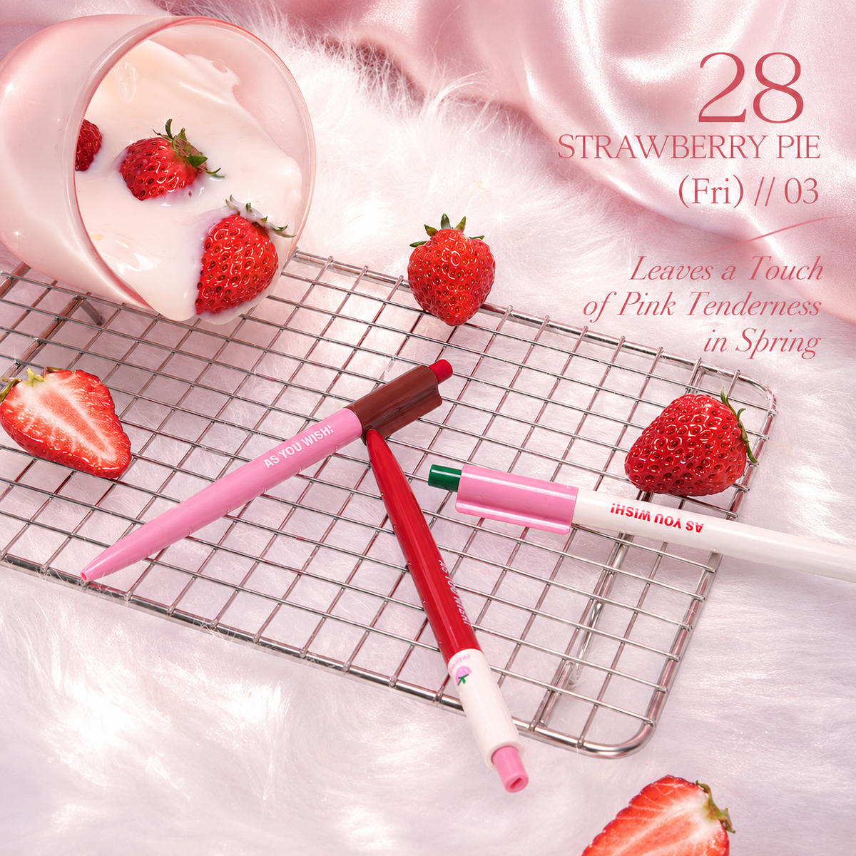 Strawberry Pie Color-Block Gel Pen Set (3 Pcs) by never - color option view for journaling writing tool | Lumiyear