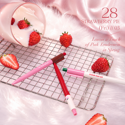 Strawberry Pie Color-Block Gel Pen Set (3 Pcs) by never - color option view for journaling writing tool | Lumiyear