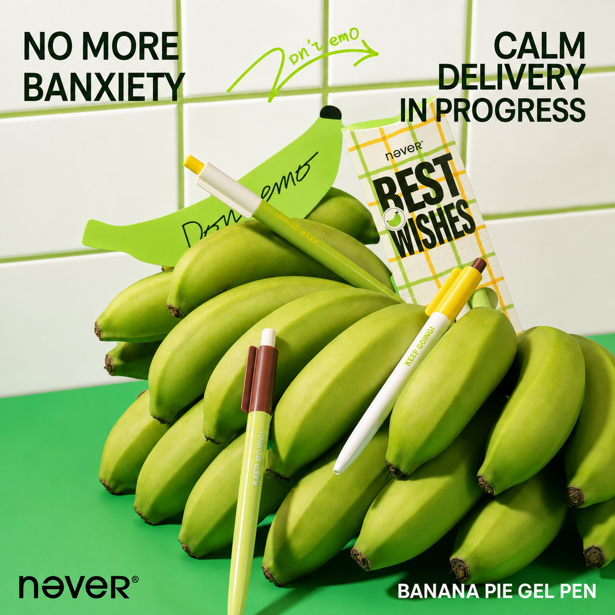 Banana Pie Color-Block Gel Pen Set (3 Pcs) by never - inside detail for journaling writing tool | Lumiyear