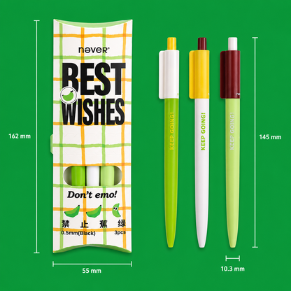 Banana Pie Color-Block Gel Pen Set (3 Pcs) by never - color option view for journaling writing tool | Lumiyear