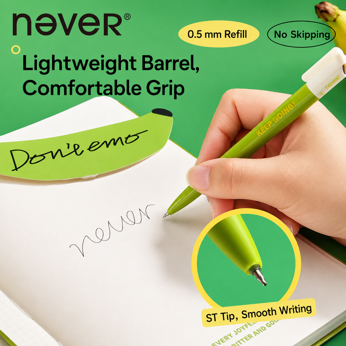 Banana Pie Color-Block Gel Pen Set (3 Pcs) by never - color option view for journaling writing tool | Lumiyear