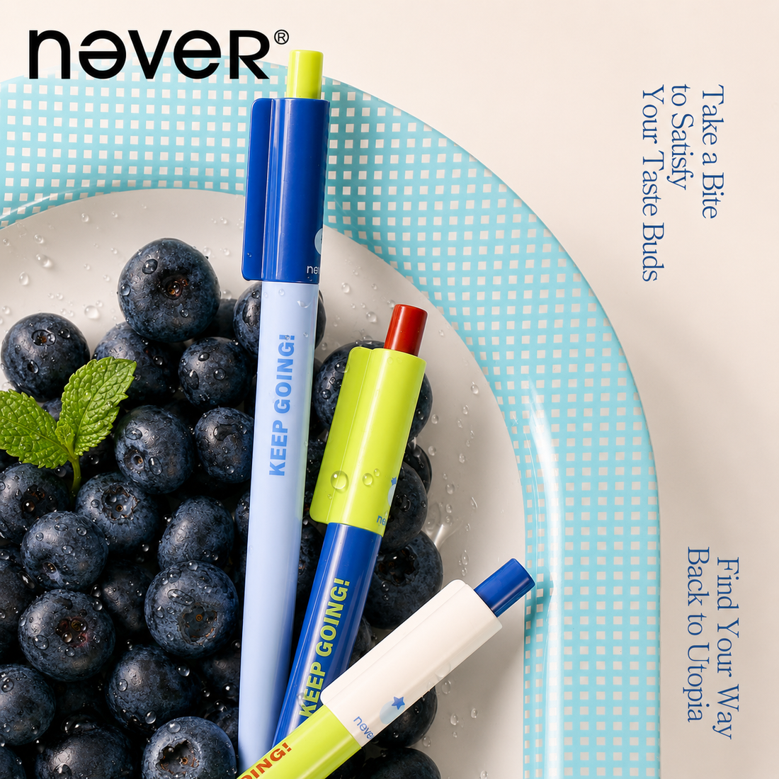 Blueberry Pie Color-Block Gel Pen Set (3 Pcs) by never - inside detail for journaling writing tool | Lumiyear