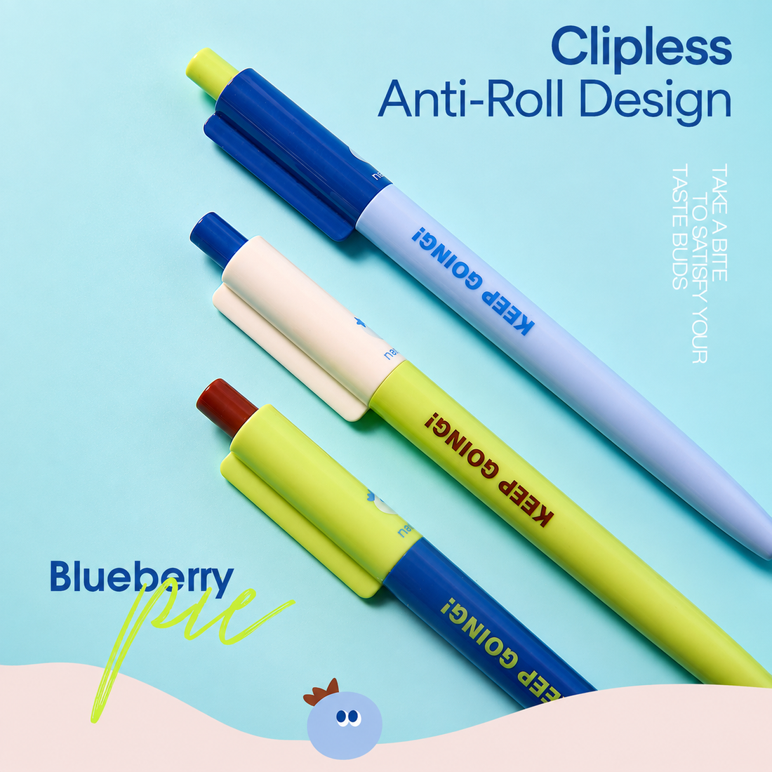 Blueberry Pie Color-Block Gel Pen Set (3 Pcs) by never - color option view for journaling writing tool | Lumiyear