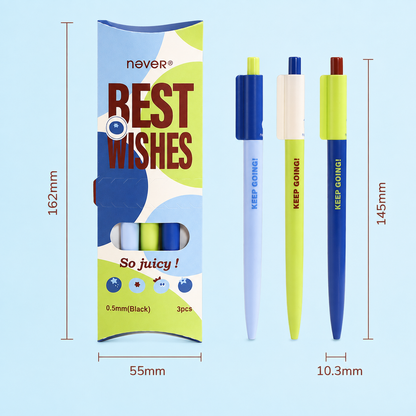Blueberry Pie Color-Block Gel Pen Set (3 Pcs) by never - color option view for journaling writing tool | Lumiyear