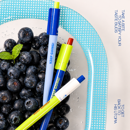 Blueberry Pie Color-Block Gel Pen Set (3 Pcs) by never - color option view for journaling writing tool | Lumiyear