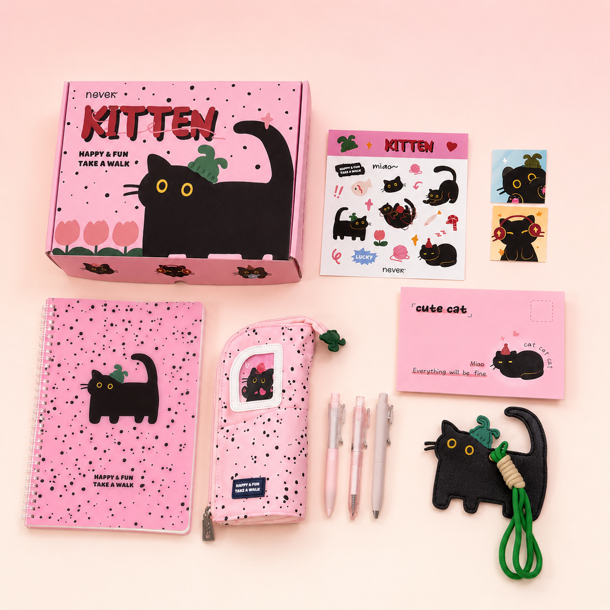 Yarn Kitten Aesthetic Stationery Gift Box Set (7 Items) by never - packaging view for stationery gift set | Lumiyear