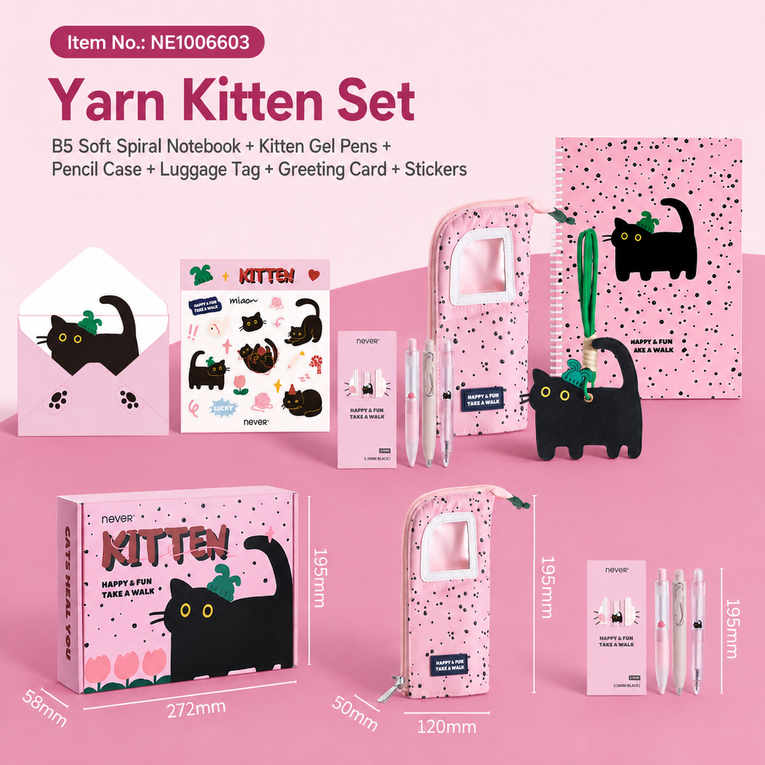 Yarn Kitten Aesthetic Stationery Gift Box Set (7 Items) by never - color option view for stationery gift set | Lumiyear