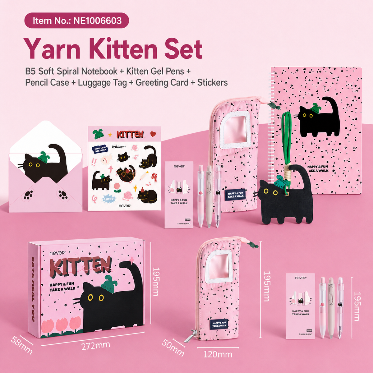 Yarn Kitten Aesthetic Stationery Gift Box Set (7 Items) by never - color option view for stationery gift set | Lumiyear